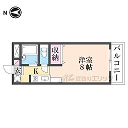 スタジオM 1階1Kの間取り