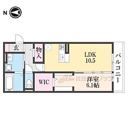 カーザ　ソラーレ 3階1LDKの間取り