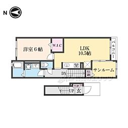 イレミア 2階1LDKの間取り