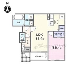 ピュアブルーム 1階1LDKの間取り