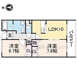 サニーコートほんまち 2階2LDKの間取り