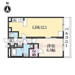 レオパレスエクセル耳成 2階1LDKの間取り