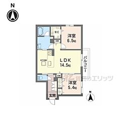 シャーメゾンラフォレ 2LDKの間取図画像