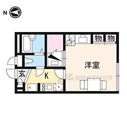 レオパレス隆 2階1Kの間取り