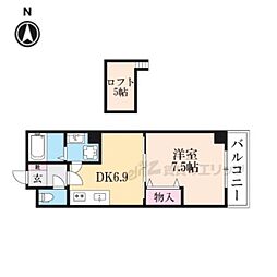 エスポワール 1DKの間取図画像