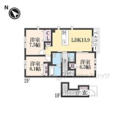セフィールド1 3LDKの間取図画像
