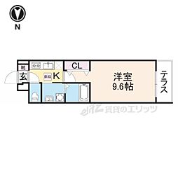 ハルズHINODE 1Kの間取図画像