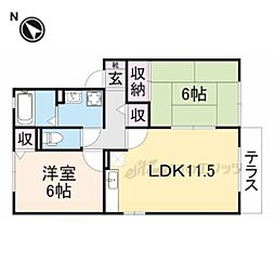 プルミエール　Ｂ棟 1階2LDKの間取り