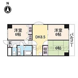 大喜マンション 2階3DKの間取り