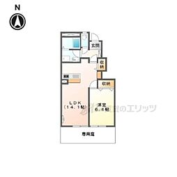 ラッペル 1LDKの間取図画像