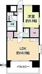 ラドゥセール山王 1LDKの間取図画像