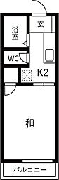 パークサイド錦 1Kの間取図画像