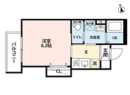 名古屋市中川区愛知町アパート 1Kの間取図画像