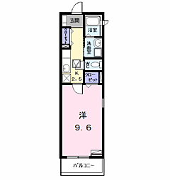 ボンヌシャンスf 1Kの間取図画像