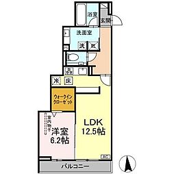 セレスティア南荒子 1LDKの間取図画像