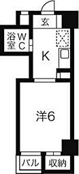 露橋ロイヤルハイツ 1Kの間取図画像