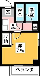 グランシエル 1Kの間取図画像