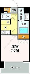 リエス東別院 1Kの間取図画像
