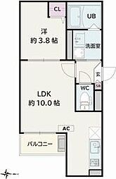 Jack sotoshinII 1LDKの間取図画像