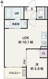 Jack sotoshinII 1LDKの間取図画像