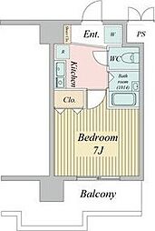 パークフラッツ金山 3階1Kの間取り