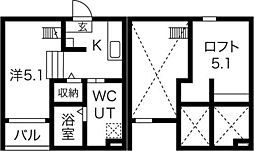 M.Kオリオン名古屋 1階1Kの間取り