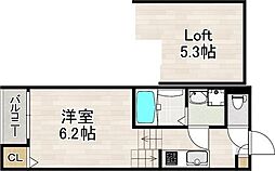 ハーモニーテラス切戸町III 1階1Kの間取り