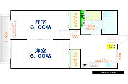 ハイツフレンド川内 1LDKの間取図画像