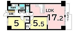 泉北星和台コーポラス 2LDKの間取図画像