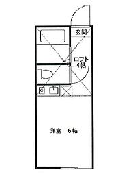 ユナイト横浜ミラネーゼの瞳 ワンルームの間取図画像