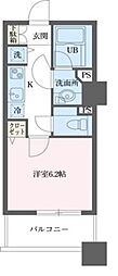 ドゥーエ横浜駅前 1Kの間取図画像