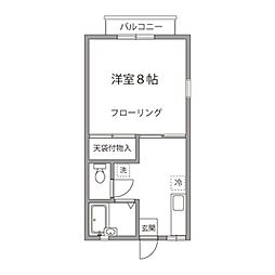 ヴィレッジ・シダー 1階1DKの間取り