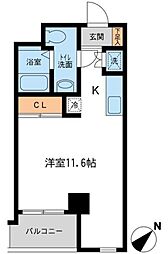 JMF-Residence新横浜 ワンルームの間取図画像