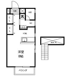 ヒルズT・K ワンルームの間取図画像
