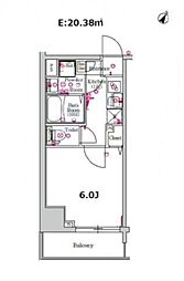 SKYCOURTPALACE西横浜 1Kの間取図画像