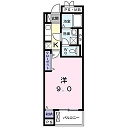 コート・ルージュ片倉 1Kの間取図画像