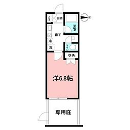 ポートヒルズスギタ 1Kの間取図画像