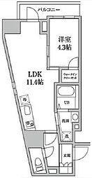 東京メトロ日比谷線 秋葉原駅 徒歩10分の賃貸マンション 7階1LDKの間取り