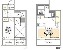 東京メトロ東西線 神楽坂駅 徒歩6分の賃貸マンション 1階1LDKの間取り