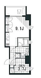 東京メトロ有楽町線 護国寺駅 徒歩8分の賃貸マンション 3階ワンルームの間取り