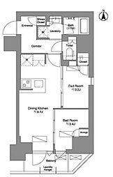 JR山手線 御徒町駅 徒歩14分の賃貸マンション 6階2DKの間取り