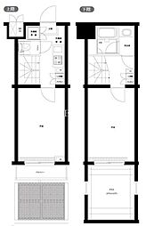 東京メトロ東西線 早稲田駅 徒歩6分の賃貸マンション 1階2Kの間取り