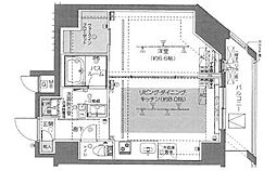 東京メトロ銀座線 神田駅 徒歩12分の賃貸マンション 11階1LDKの間取り