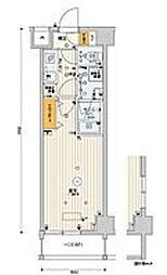 JR京浜東北・根岸線 田町駅 徒歩10分の賃貸マンション 2階1Kの間取り