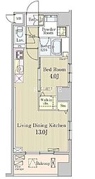 JR山手線 神田駅 徒歩15分の賃貸マンション 12階1LDKの間取り