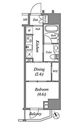 東京メトロ半蔵門線 水天宮前駅 徒歩9分の賃貸マンション 5階1DKの間取り