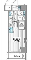 JR山手線 東京駅 徒歩15分の賃貸マンション 4階1Kの間取り