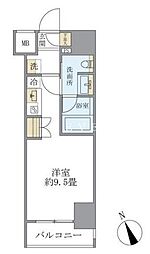 JR山手線 新橋駅 徒歩6分の賃貸マンション 10階ワンルームの間取り