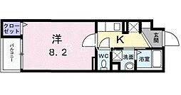 JR総武本線 錦糸町駅 徒歩12分の賃貸マンション 2階1Kの間取り
