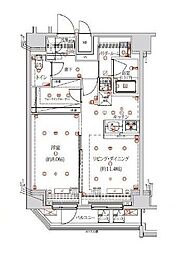 JR総武線 浅草橋駅 徒歩5分の賃貸マンション 9階1LDKの間取り